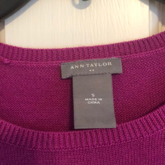 Ann Taylor Womens Sweater Crew Neck Dark Pink - Picture 2 of 8